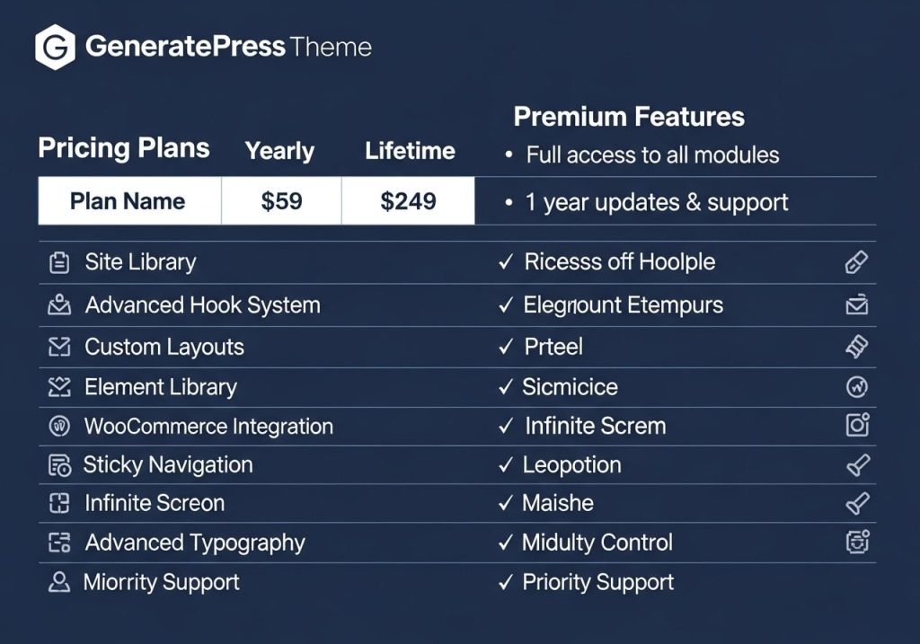 GeneratePress Theme Price and Premium Features