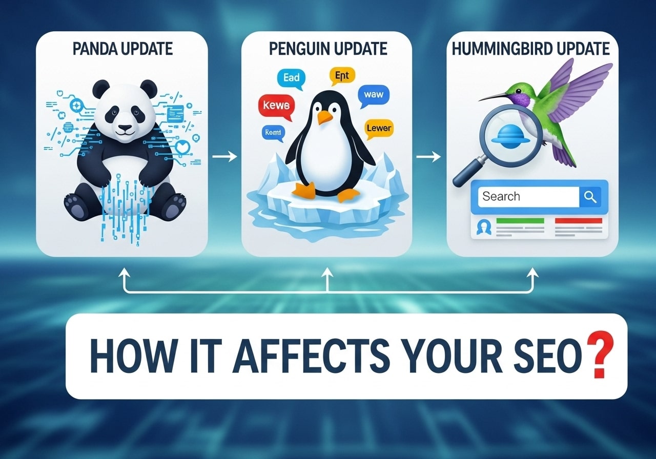 Panda Penguin and Hummingbird Updates How It Affects Your SEO